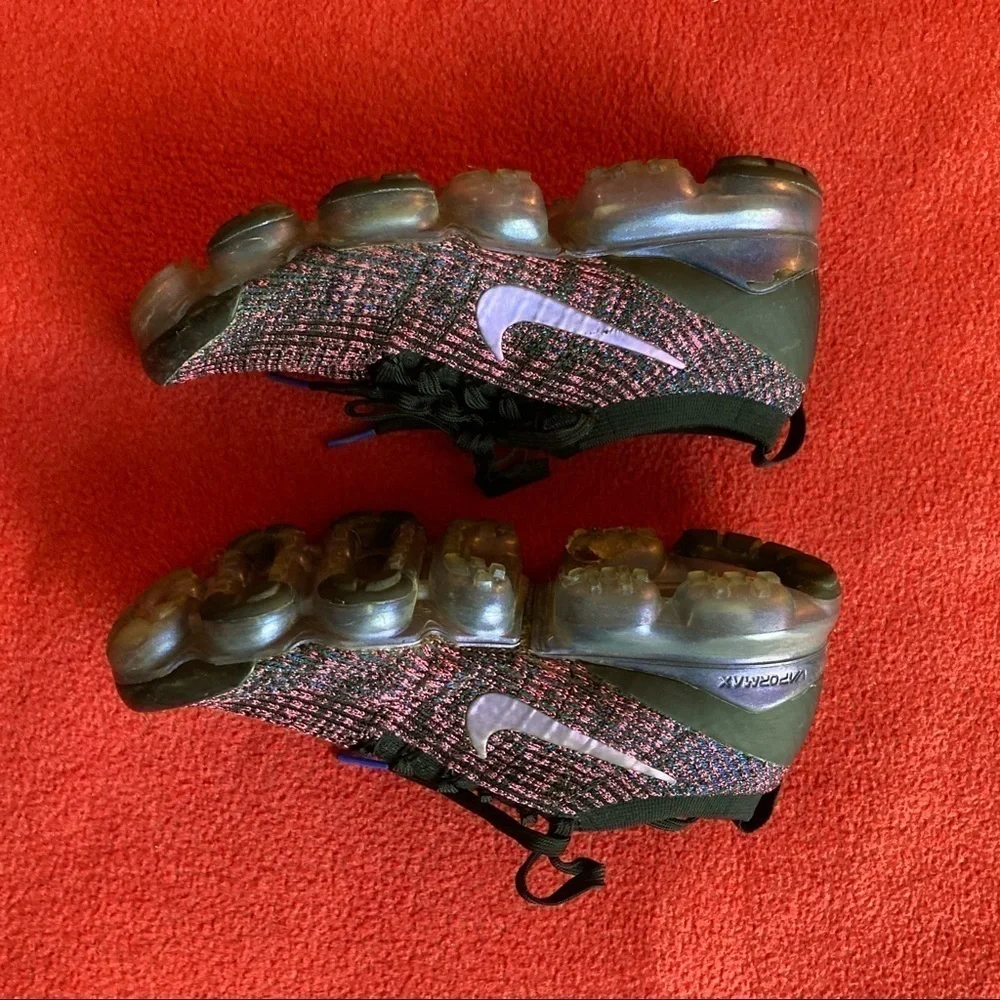 NIKE Air Sz 8 VaporMax Flyknit 3 Throwback Future Sneakers - Picture 4 of 11